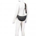 Beuteltasche Zita M, Farbe: schwarz, blau/petrol, beige, Marke: AIGNER, Abmessungen in cm: 30x20x6.5, Bild 4 von 6