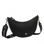 Beuteltasche Zita M, Farbe: schwarz, blau/petrol, beige, Marke: AIGNER, Abmessungen in cm: 30x20x6.5, Bild 2 von 6