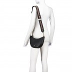 Beuteltasche Zita M, Farbe: schwarz, blau/petrol, beige, Marke: AIGNER, Abmessungen in cm: 30x20x6.5, Bild 3 von 6