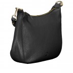 Beuteltasche mit Goldfittings, Farbe: schwarz, blau/petrol, beige, weiß, Marke: Hausfelder Manufaktur, Abmessungen in cm: 30x26.5x9, Bild 2 von 7