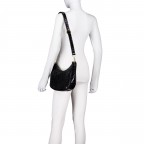 Beuteltasche Kroko, Farbe: schwarz, beige, Marke: Hausfelder Manufaktur, Abmessungen in cm: 27x24x6.5, Bild 4 von 6