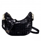 Beuteltasche Kroko, Farbe: schwarz, beige, Marke: Hausfelder Manufaktur, Abmessungen in cm: 27x24x6.5, Bild 1 von 6