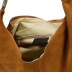 Beuteltasche Velours mit Goldfittings, Farbe: blau/petrol, cognac, taupe/khaki, grün/oliv, beige, Marke: Hausfelder Manufaktur, Abmessungen in cm: 46x35.5x6, Bild 6 von 6