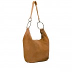 Beuteltasche Velours mit Goldfittings, Farbe: blau/petrol, cognac, taupe/khaki, grün/oliv, beige, Marke: Hausfelder Manufaktur, Abmessungen in cm: 46x35.5x6, Bild 2 von 6