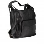 Rucksack / Beuteltasche, Farbe: schwarz, blau/petrol, taupe/khaki, beige, Marke: Hausfelder Manufaktur, Abmessungen in cm: 30.5x28.5x13.5, Bild 2 von 6