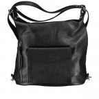 Rucksack / Beuteltasche, Farbe: schwarz, blau/petrol, taupe/khaki, beige, Marke: Hausfelder Manufaktur, Abmessungen in cm: 30.5x28.5x13.5, Bild 1 von 6