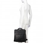Rucksack / Umhängetasche Finja, Farbe: schwarz, cognac, Marke: Flanigan, Abmessungen in cm: 32x32x6.5, Bild 4 von 9