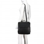 Rucksack / Umhängetasche Finja, Farbe: schwarz, cognac, Marke: Flanigan, Abmessungen in cm: 32x32x6.5, Bild 6 von 9