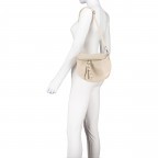 Gürteltasche Silberbeschlag, Farbe: taupe/khaki, beige, weiß, Marke: Hausfelder Manufaktur, Abmessungen in cm: 22x19x9, Bild 5 von 7