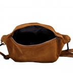 Gürteltasche / Umhängetasche Velours mit Silberfittings, Farbe: braun, beige, Marke: Hausfelder Manufaktur, Abmessungen in cm: 37x17x12, Bild 7 von 7