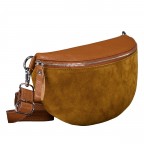 Gürteltasche Velours mit Silberfittings, Farbe: grau, braun, taupe/khaki, grün/oliv, beige, Marke: Hausfelder Manufaktur, Abmessungen in cm: 24x14x8, Bild 2 von 6