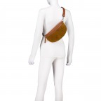 Gürteltasche Velours mit Silberfittings, Farbe: grau, braun, taupe/khaki, grün/oliv, beige, Marke: Hausfelder Manufaktur, Abmessungen in cm: 24x14x8, Bild 5 von 6