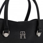 Handtasche Emblem Small Satchel Black, Farbe: schwarz, Marke: Tommy Hilfiger, EAN: 8720642484410, Abmessungen in cm: 28x20x14, Bild 5 von 5
