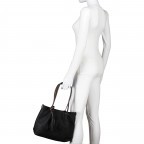 Shopper Bag in Bag, Farbe: schwarz, blau/petrol, taupe/khaki, Marke: Flanigan, Abmessungen in cm: 29x26x8.5, Bild 4 von 10