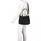 Shopper Bag in Bag, Farbe: schwarz, blau/petrol, taupe/khaki, Marke: Flanigan, Abmessungen in cm: 29x26x8.5, Bild 7 von 10