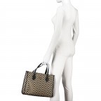 Handtasche Silvana, Farbe: schwarz, weiß, Marke: Guess, Abmessungen in cm: 33.5x25.5x12.5, Bild 4 von 7