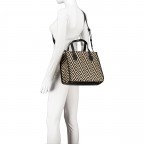 Handtasche Silvana, Farbe: schwarz, weiß, Marke: Guess, Abmessungen in cm: 33.5x25.5x12.5, Bild 6 von 7