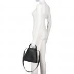 Handtasche Le Foulonné 021-10233 variabel in der Form, Farbe: schwarz, taupe/khaki, beige, Marke: Longchamp, Abmessungen in cm: 22.5x22x17, Bild 4 von 7