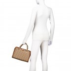 Handtasche Orlina Satchel, Farbe: anthrazit, cognac, Marke: Guess, Abmessungen in cm: 29.2x21x10, Bild 4 von 7