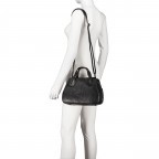 Handtasche Grandma's Luxury Club Mrs. Peanut Brittle, Farbe: schwarz, blau/petrol, cognac, beige, Marke: Aunts & Uncles, Abmessungen in cm: 27.5x20x12.5, Bild 5 von 9