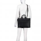 Handtasche Sandy Tote Bag, Farbe: schwarz, cognac, Marke: Boss, Abmessungen in cm: 36x28.5x15, Bild 5 von 6