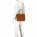 Handtasche Velours, Farbe: anthrazit, braun, taupe/khaki, grün/oliv, beige, Marke: Hausfelder Manufaktur, Abmessungen in cm: 22x22x8, Bild 7 von 8
