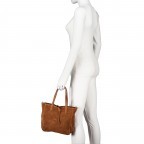 Handtasche Velours, Farbe: anthrazit, braun, taupe/khaki, grün/oliv, beige, Marke: Hausfelder Manufaktur, Abmessungen in cm: 22x22x8, Bild 4 von 8