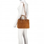 Handtasche Velours, Farbe: braun, taupe/khaki, Marke: Hausfelder Manufaktur, Abmessungen in cm: 30.5x23x12.5, Bild 5 von 7