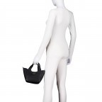 Handtasche Helina mit herausnehmbarer Tasche, Farbe: schwarz, beige, Marke: Guess, Abmessungen in cm: 16.5x16.5x8.8, Bild 6 von 9