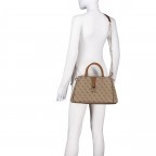 Handtasche Zamira 4G-Logo, Farbe: anthrazit, cognac, taupe/khaki, Marke: Guess, Abmessungen in cm: 34x22x11.5, Bild 6 von 7