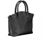 Handtasche, Farbe: schwarz, blau/petrol, beige, Marke: Hausfelder Manufaktur, Abmessungen in cm: 36x27.5x10, Bild 2 von 7