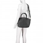 Handtasche, Farbe: schwarz, blau/petrol, beige, Marke: Hausfelder Manufaktur, Abmessungen in cm: 36x27.5x10, Bild 6 von 7