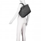 Handtasche, Farbe: schwarz, blau/petrol, beige, Marke: Hausfelder Manufaktur, Abmessungen in cm: 36x27.5x10, Bild 4 von 7