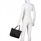 Handtasche Soft Print mit Goldfittings, Farbe: schwarz, beige, Marke: Hausfelder Manufaktur, Abmessungen in cm: 29.5x23x13, Bild 4 von 8