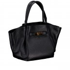 Handtasche Dollaro mit Goldfittings, Farbe: schwarz, beige, Marke: Hausfelder Manufaktur, Abmessungen in cm: 20x20x14.5, Bild 2 von 8