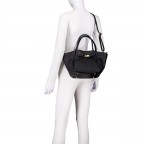 Handtasche Dollaro mit Goldfittings, Farbe: schwarz, beige, Marke: Hausfelder Manufaktur, Abmessungen in cm: 20x20x14.5, Bild 7 von 8