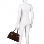 Handtasche Velours, Farbe: braun, beige, Marke: Hausfelder Manufaktur, Abmessungen in cm: 32x21.5x15.5, Bild 4 von 8