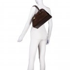 Handtasche Velours, Farbe: braun, beige, Marke: Hausfelder Manufaktur, Abmessungen in cm: 32x21.5x15.5, Bild 5 von 8