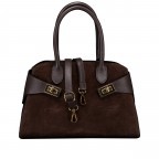 Handtasche Velours, Farbe: braun, beige, Marke: Hausfelder Manufaktur, Abmessungen in cm: 32x21.5x15.5, Bild 1 von 8