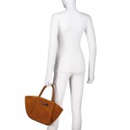 Handtasche Velours, Farbe: grau, braun, cognac, beige, Marke: Hausfelder Manufaktur, Abmessungen in cm: 19x20x12, Bild 4 von 6
