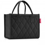 Handtasche Daily Shopper XS Rhombus, Farbe: schwarz, blau/petrol, Marke: Reisenthel, Abmessungen in cm: 27x11x14, Bild 3 von 6