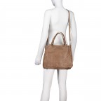 Handtasche Flechtprägung, Farbe: grau, braun, taupe/khaki, Marke: Hausfelder Manufaktur, Abmessungen in cm: 32x30x16, Bild 6 von 7