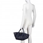 Handtasche Dollaro, Farbe: blau/petrol, rot/weinrot, beige, Marke: Hausfelder Manufaktur, Abmessungen in cm: 23x22x14.5, Bild 4 von 7