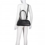 Shopper mit zusätzlichem Schulterriemen, Farbe: schwarz, beige, Marke: Hausfelder Manufaktur, Abmessungen in cm: 35x17x9, Bild 6 von 7