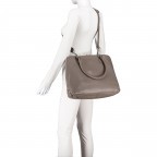 Handtasche mit Laptopfach 15 Zoll Taupe, Farbe: grau, Marke: Hausfelder Manufaktur, EAN: 4065646011496, Abmessungen in cm: 40x31x9.5, Bild 6 von 7