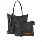 Bag Shopper Bag in Bag, Farbe: schwarz, blau/petrol, taupe/khaki, Marke: Flanigan, Abmessungen in cm: 33x34.5x10, Bild 1 von 10
