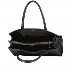 Handtasche mit Goldfittings, Farbe: schwarz, braun, taupe/khaki, beige, Marke: Hausfelder Manufaktur, Abmessungen in cm: 31.5x27x14, Bild 7 von 7
