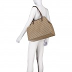 Shopper Eco Victtoria 4G-Logo mit herausnehmbarer Tasche, Farbe: anthrazit, cognac, taupe/khaki, Marke: Guess, Abmessungen in cm: 42x35x20, Bild 6 von 8
