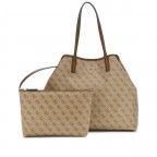 Shopper Eco Victtoria 4G-Logo mit herausnehmbarer Tasche, Farbe: anthrazit, cognac, taupe/khaki, Marke: Guess, Abmessungen in cm: 42x35x20, Bild 1 von 8