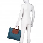 Tasche Cabas du Marché L, Farbe: blau/petrol, grün/oliv, orange, Marke: Longchamp, Abmessungen in cm: 39x33x14, Bild 2 von 2
